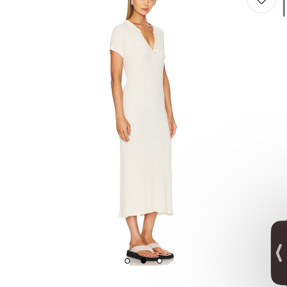 Varley Aria Knit Midi Dress in Whitecap Grey Small - Picture 2 of 10